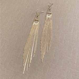 Gold Fringe Earrings with Genuine Opal Gemstones
